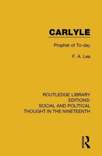 Cover image for Carlyle: Prophet of To-day