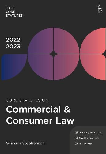 Cover image for Core Statutes on Commercial & Consumer Law 2022-23