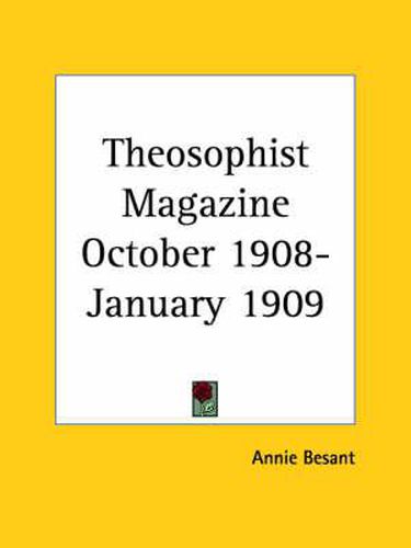 Cover image for Theosophist Magazine (October 1908-January 1909)