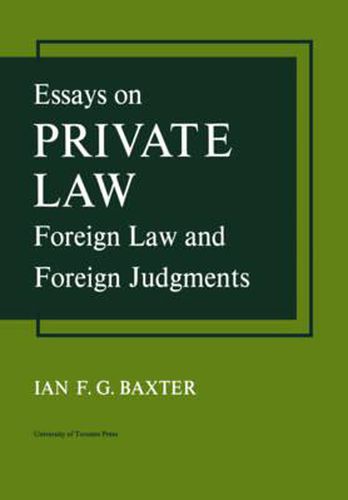 Cover image for Essays on Private Law: Foreign Law and Foreign Judgments