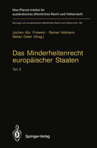 Cover image for Das Minderheitenrecht Europaischer Staaten