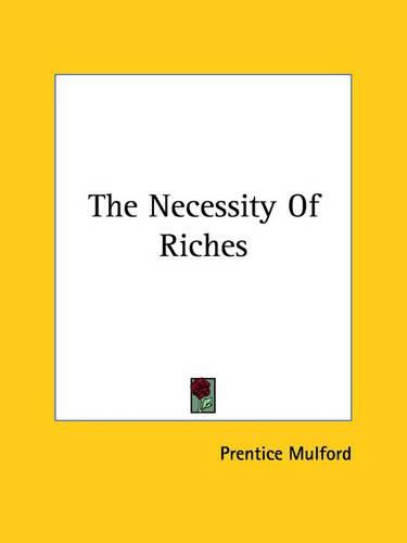 Cover image for The Necessity of Riches