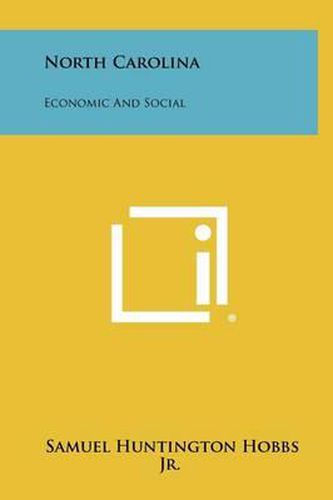 Cover image for North Carolina: Economic and Social