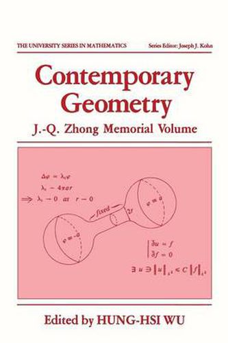 Cover image for Contemporary Geometry: J.-Q. Zhong Memorial Volume