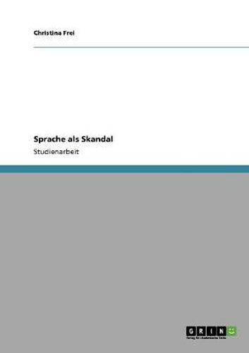 Cover image for Sprache als Skandal