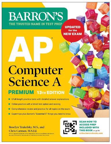 Cover image for AP Computer Science A Premium, 13th Edition: Prep Book with 6 Practice Tests + Comprehensive Review + Online Practice (Barron's AP Prep)
