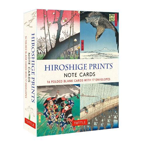 Cover image for Hiroshige Prints, 16 Note Cards: 16 Different Blank Cards with 17 Patterned Envelopes (Woodblock Prints)