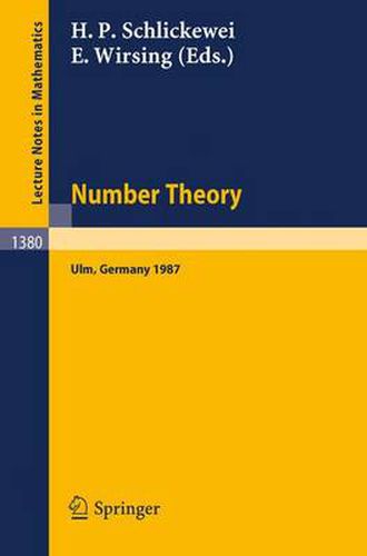 Cover image for Number Theory: Proceedings of the Journees Arithmetiques Held in Ulm, Frg, September 14-18, 1987