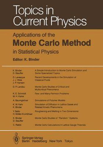 Cover image for Applications of the Monte Carlo Method in Statistical Physics