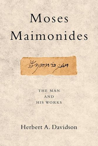 Cover image for Moses Maimonides: The Man and His Works