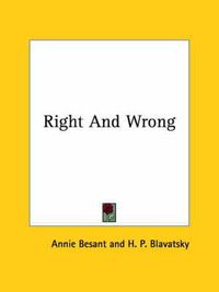 Cover image for Right and Wrong