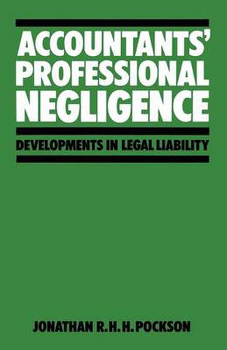 Cover image for Accountants' Professional Negligence: Developments in Legal Liability