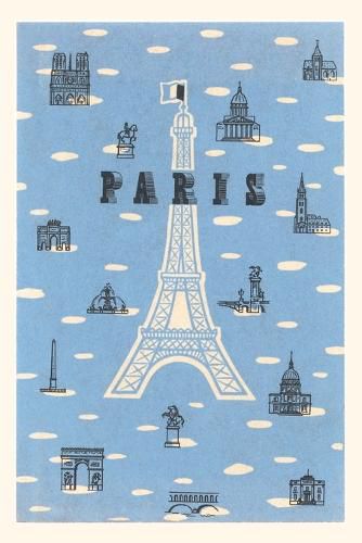 Cover image for Vintage Journal Eiffel Tower and Various Paris Motifs