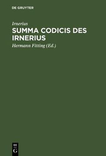 Cover image for Summa codicis des Irnerius