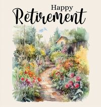 Cover image for Happy Retirement Guest Book with lined pages (hardback)