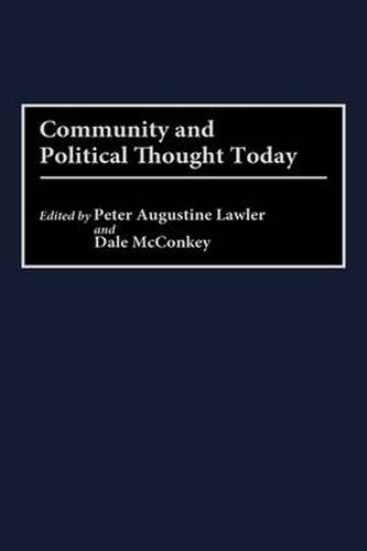 Cover image for Community and Political Thought Today