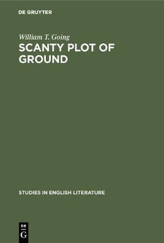 Cover image for Scanty plot of ground: Studies in the Victorian sonnet