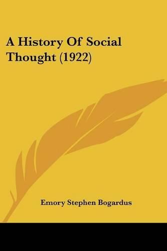 Cover image for A History of Social Thought (1922)