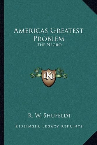 Cover image for Americas Greatest Problem: The Negro