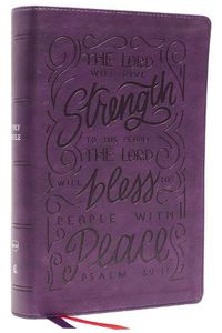 Cover image for NKJV, Giant Print Center-Column Reference Bible, Verse Art Cover Collection, Leathersoft, Purple, Thumb Indexed, Red Letter, Comfort Print: Holy Bible, New King James Version