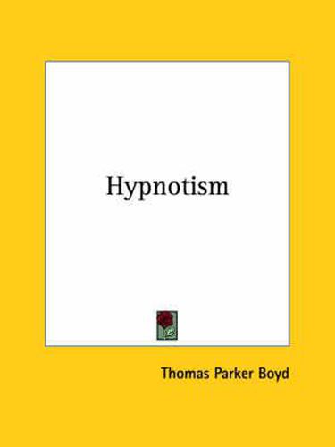 Cover image for Hypnotism