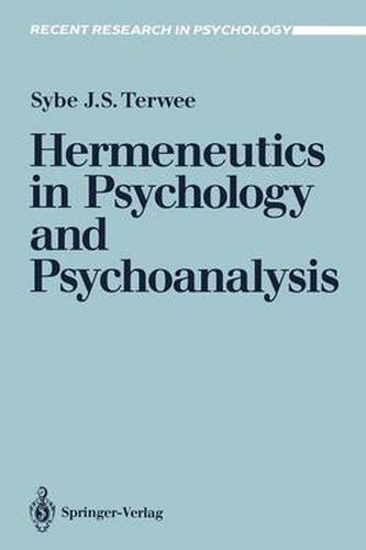 Cover image for Hermeneutics in Psychology and Psychoanalysis