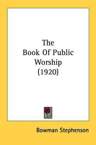 Cover image for The Book of Public Worship (1920)