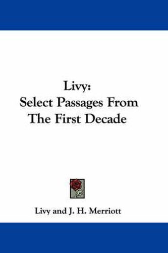Cover image for Livy: Select Passages from the First Decade