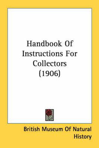 Cover image for Handbook of Instructions for Collectors (1906)