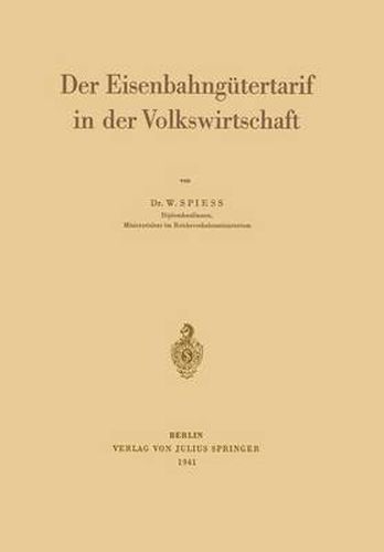 Cover image for Der Eisenbahngutertarif in Der Volkswirtschaft