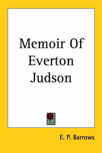 Cover image for Memoir Of Everton Judson