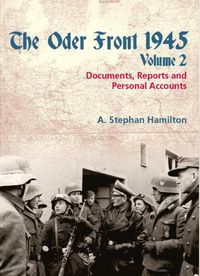 Cover image for The Oder Front 1945, Volume 2: Documents, Reports & Personal Accounts