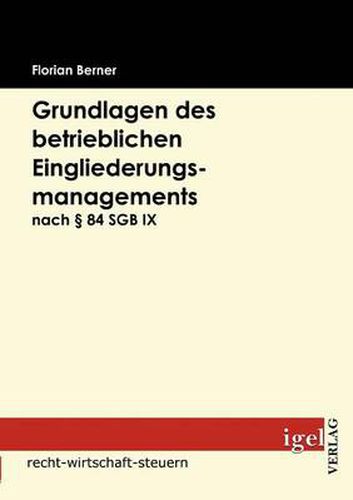 Cover image for Grundlagen des betrieblichen Eingliederungsmanagements nach  84 SGB IX
