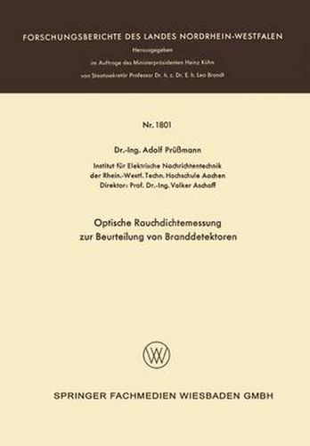 Cover image for Optische Rauchdichtemessung Zur Beurteilung Von Branddetektoren