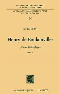 Cover image for Henry De Boulainviller Tome II, Oeuvres Philosophiques