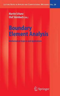 Cover image for Boundary Element Analysis: Mathematical Aspects and Applications