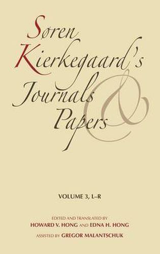 Cover image for Soren Kierkegaard's Journals and Papers, Volume 3: L-R