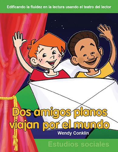 Cover image for Dos amigos planos viajan por el mundo (Two Flat Friends Travel the World) (Spanish Version)