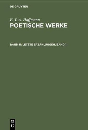 Cover image for Letzte Erzahlungen, Band 1