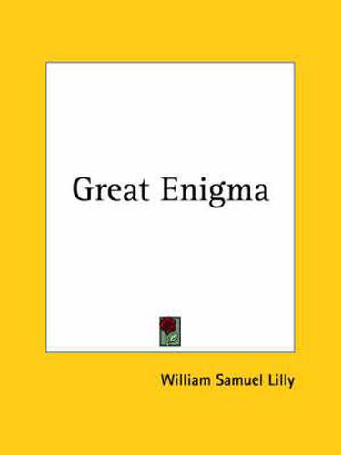 Cover image for Great Enigma (1892)