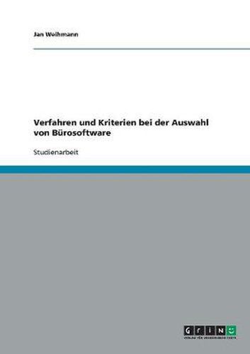 Cover image for Verfahren und Kriterien bei der Auswahl von Burosoftware