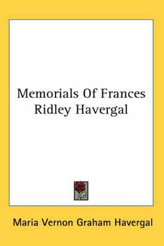 Cover image for Memorials of Frances Ridley Havergal