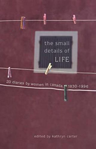 Cover image for The Small Details of Life: Twenty Diaries by Women in Canada, 1830-1996