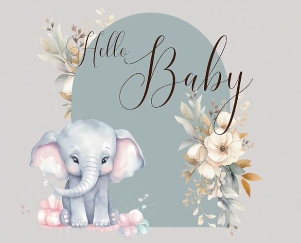 Cover image for Hello Baby, Baby Shower hardback Guest Book (landscape)