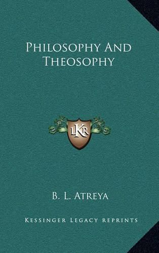 Cover image for Philosophy and Theosophy