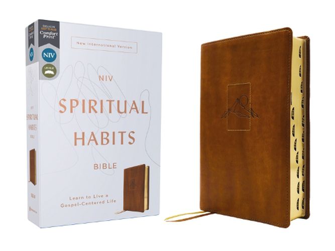 Cover image for NIV, Spiritual Habits Bible, Leathersoft, Tan, Red Letter, Thumb Indexed, Comfort Print
