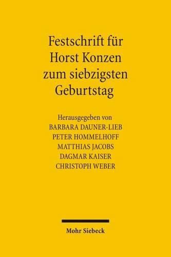 Cover image for Festschrift fur Horst Konzen zum siebzigsten Geburtstag