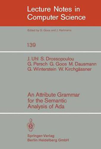 Cover image for An Attribute Grammar for the Semantic Analysis of ADA