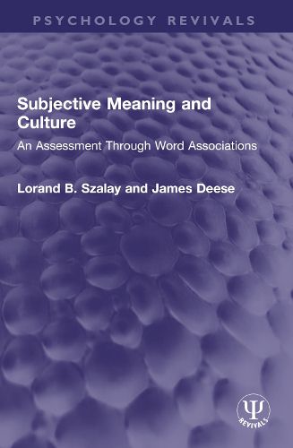 Cover image for Subjective Meaning and Culture