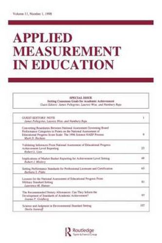 Cover image for Setting Consensus Goals for Academic Achievement: A Special Issue of applied Measurement in Education